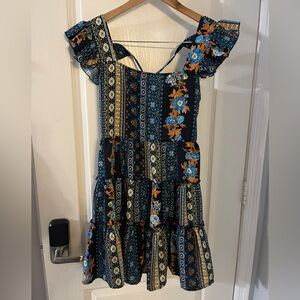 Boho Chic Floral Mini Dress